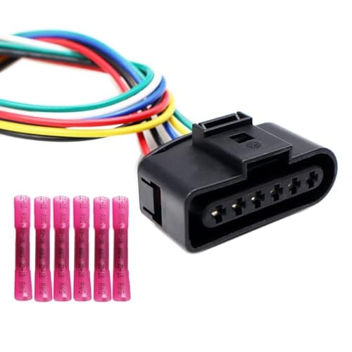 LIZAPUS 6 Pin Fuel Pump Driver Module Relay Pigtail Plug Connector Compatible with VW Audi Porsche 1J0973726