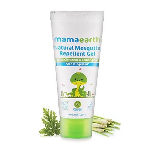 Mamaearth Natural Mosquito Repellent Gel - 50 ml | Infused with Citronella Oil, Lemongrass Oil & Peppermint Oil | DEET Free, Protects from Dengue, Malaria & Chikungunya