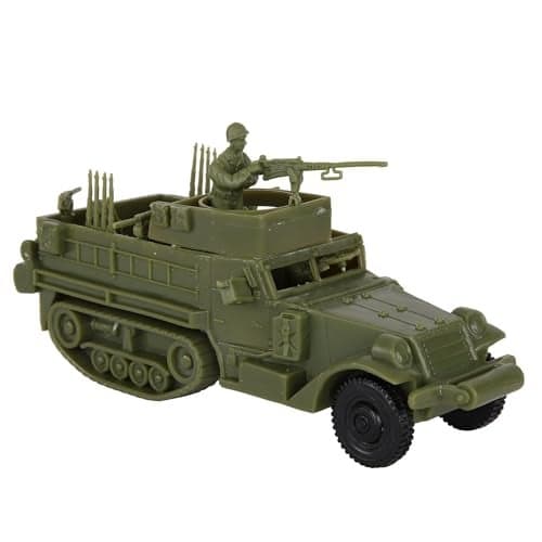BMC CTS WW2 US M3 Halftrack 4pc OD Green Plastic Army Men Armored Vehicle