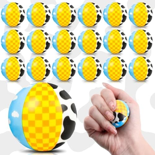 24 PCS Toy Inspire Game Party Stress Balls for Kids Party Favors 157 Inch Anxiety Relief Fidget Sensory Toys Toy Theme Squeeze Balls Bulk for Birthday Goodie Bags Carnival Gifts Classroom Prizes