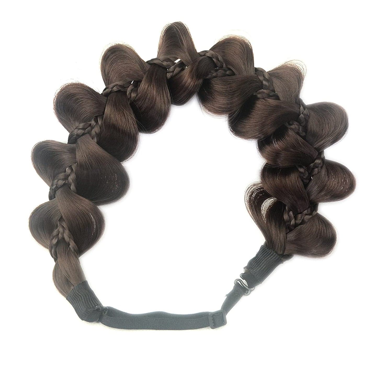 DIGUAN Kinky Synthetic Hair Braided Headband Wide Hairpiece Women Girl Beauty accessory 8Chocolate