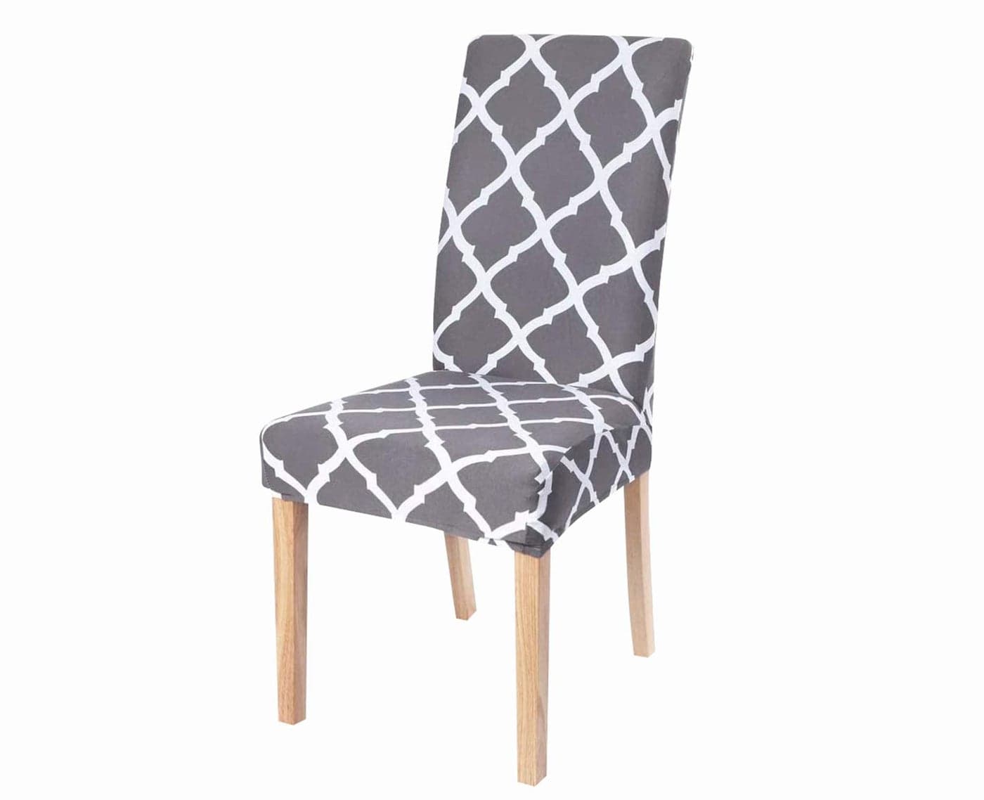 House of Quirk Polyester Removable & Washable Short Dining Chair Diamond Cover (Grey, 17.7-25" x 15.7-19.7" x 15.7-19.7")