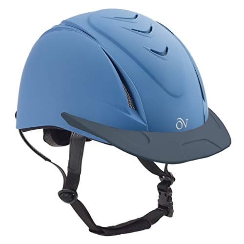 OVATION Deluxe Schooler Low Profile Horse Riding Blue Helmet L/XL and Deluxe Hair Net (Pack of 2)