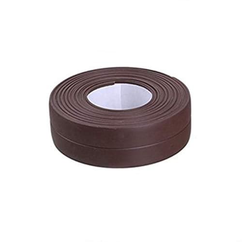 Leeonz Sticky Wall Sealing Strip Grey Edge Corner Caulk Tape PVC Mildew Proof Seamless Wall Trimmer Protection Decoration Kitchen Sink Bathtub Shower Crack Cover, 22mm*3.2m (Brown, Set of 1)
