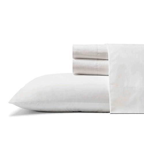 Tommy Bahama Queen Cooling Sheet Set – 100% Cotton Percale, Crisp & Breathable Sheets for Hot Sleepers, Lightweight, Cool Zone White, Deep Pocket