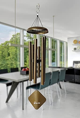 Jaguar bell 6 Aluminum Pipes/Rods Windchime with Good Sound for Positive Vibrations and Energy, Wind Chimes (6- Pipes, SIZE-28 Inch)-Antique Gold