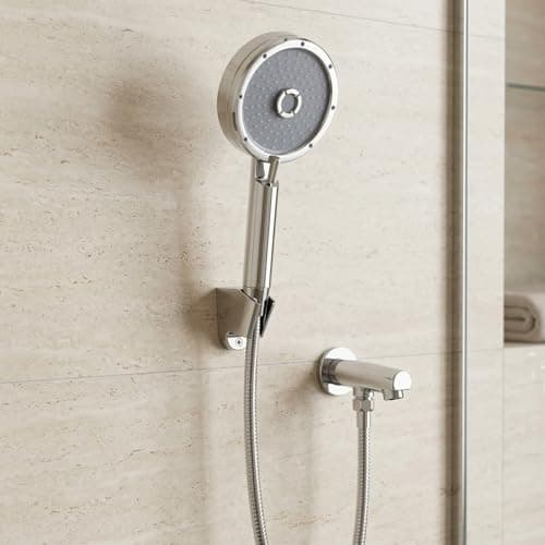 InArt® ABS 3-Function Hand Shower with 1.5 Meter Flexible Tube and Wall Hook, Chrome Finish | ABS Handheld Shower Head with Rain, Bubble Massage & Mist Spray | Easy-Clean Silicone Nozzles