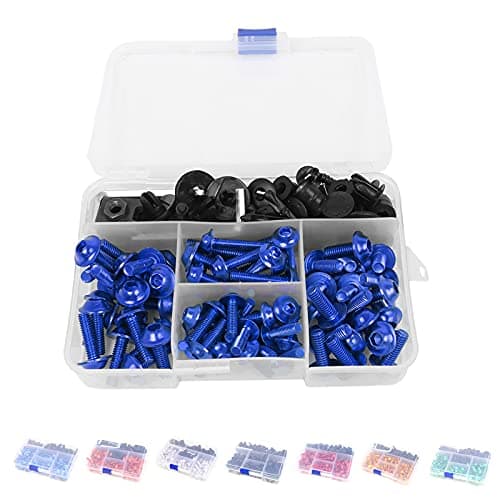 Motorcycle Fairing Bolt Kit Screws Fasteners Fixing Sportbike for Yamaha Honda Kawasaki Suzuki BMW, Mounting Kits Washers Nuts Screws Clips Assortment