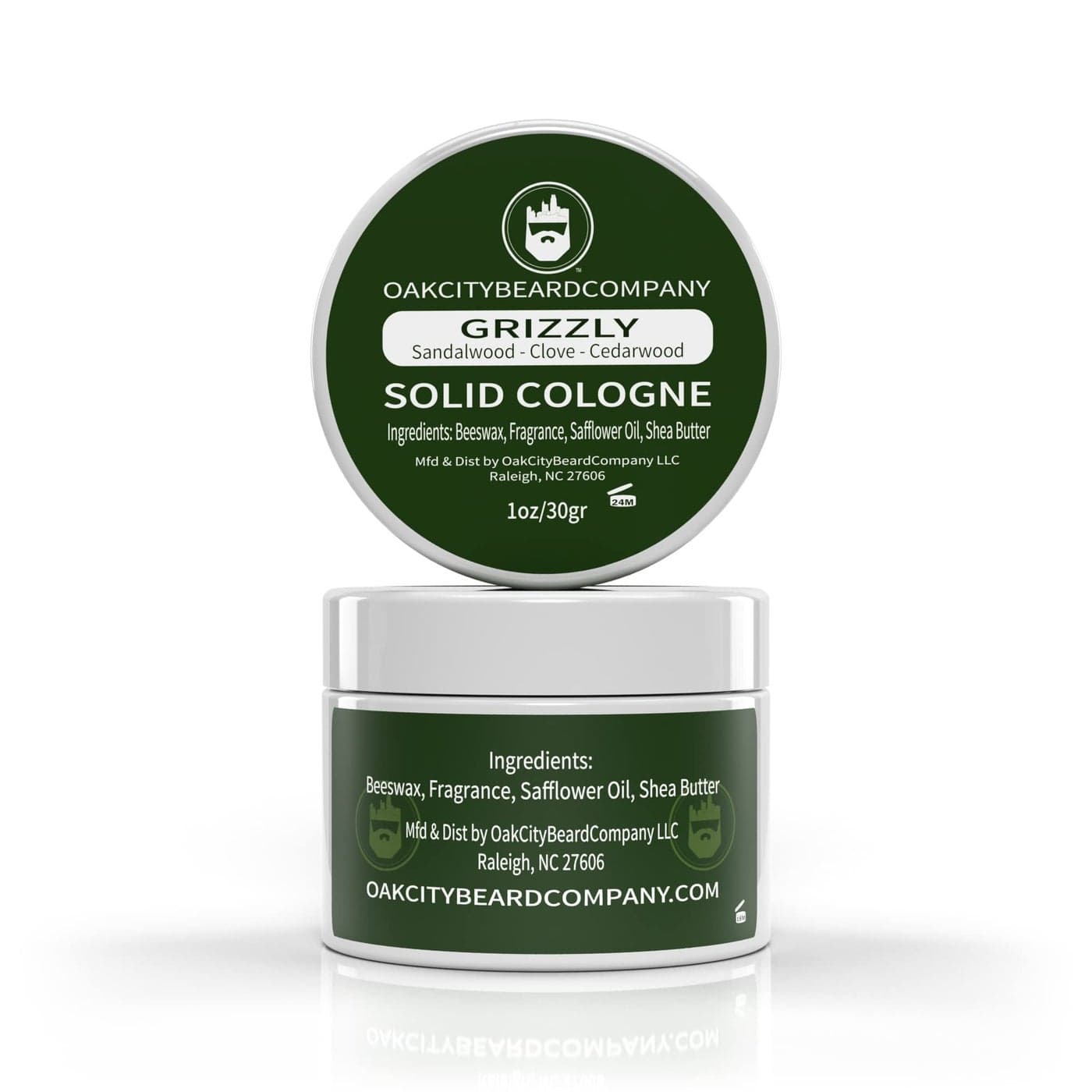 Oak City Beard Company BarberShop Solid Cologne 1 Ounce Citrus Mahogany Green Notes Lavender