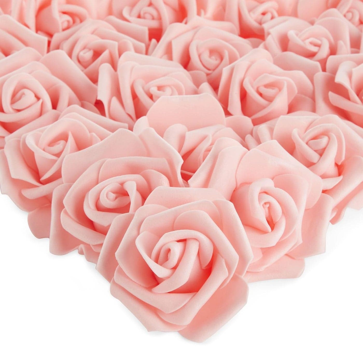Juvale 100 Pack Pink Artificial Flowers 3 Inches Fake Roses for Wedding Bridal Shower Valentines Day Decorations Arts and Crafts