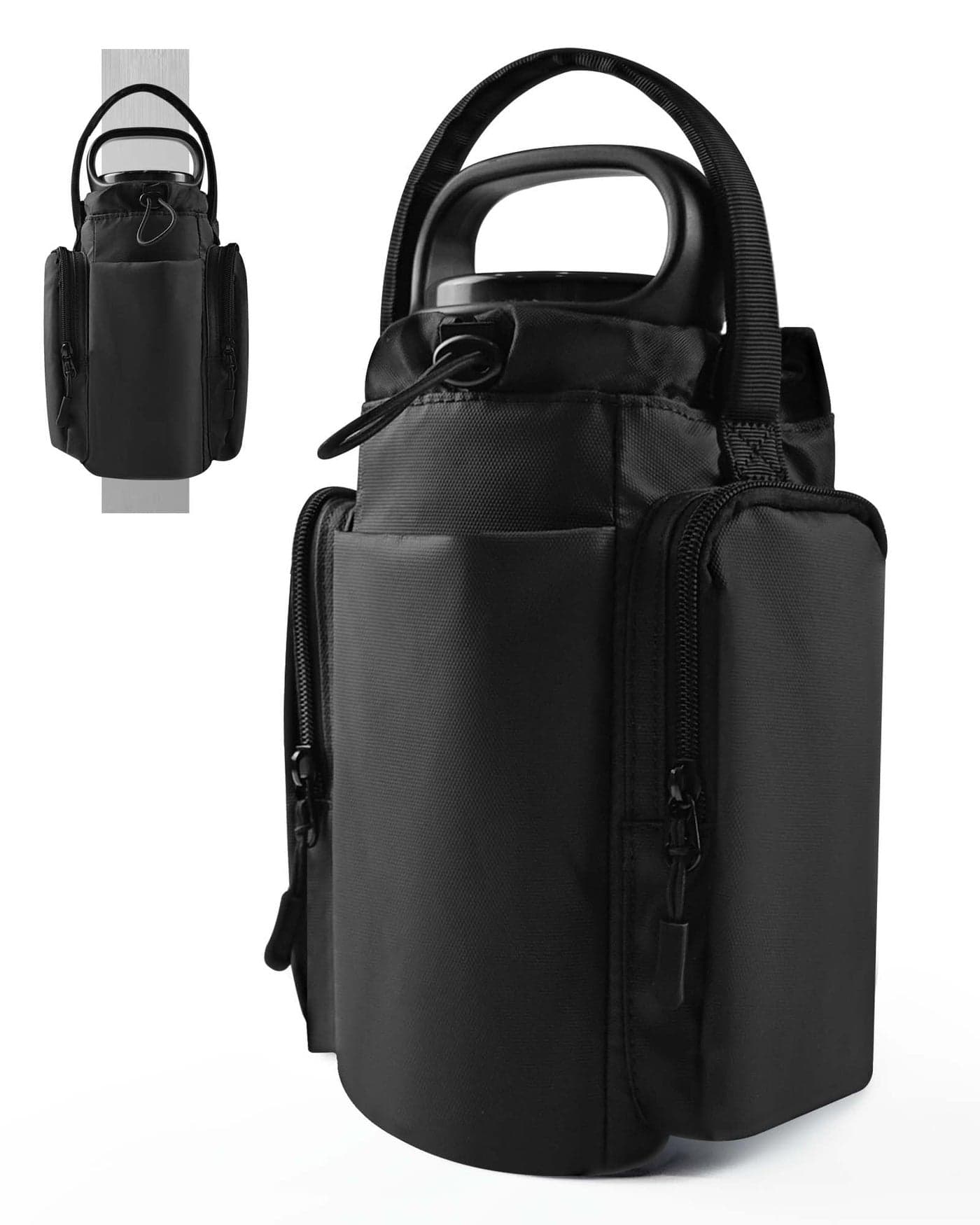 JACZZO Magnetic Gym Bag for Men and Women, Magnetic Water Bottle Holder for Gym, Small Gym Bag, Gym Gifts Gym accessories (Black)