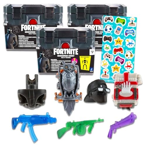 Fortnite Blind Box Party Favors Bundle with 3 Henchman Chest Mystery Toys Plus Stickers Fortnite Figurines for Kids
