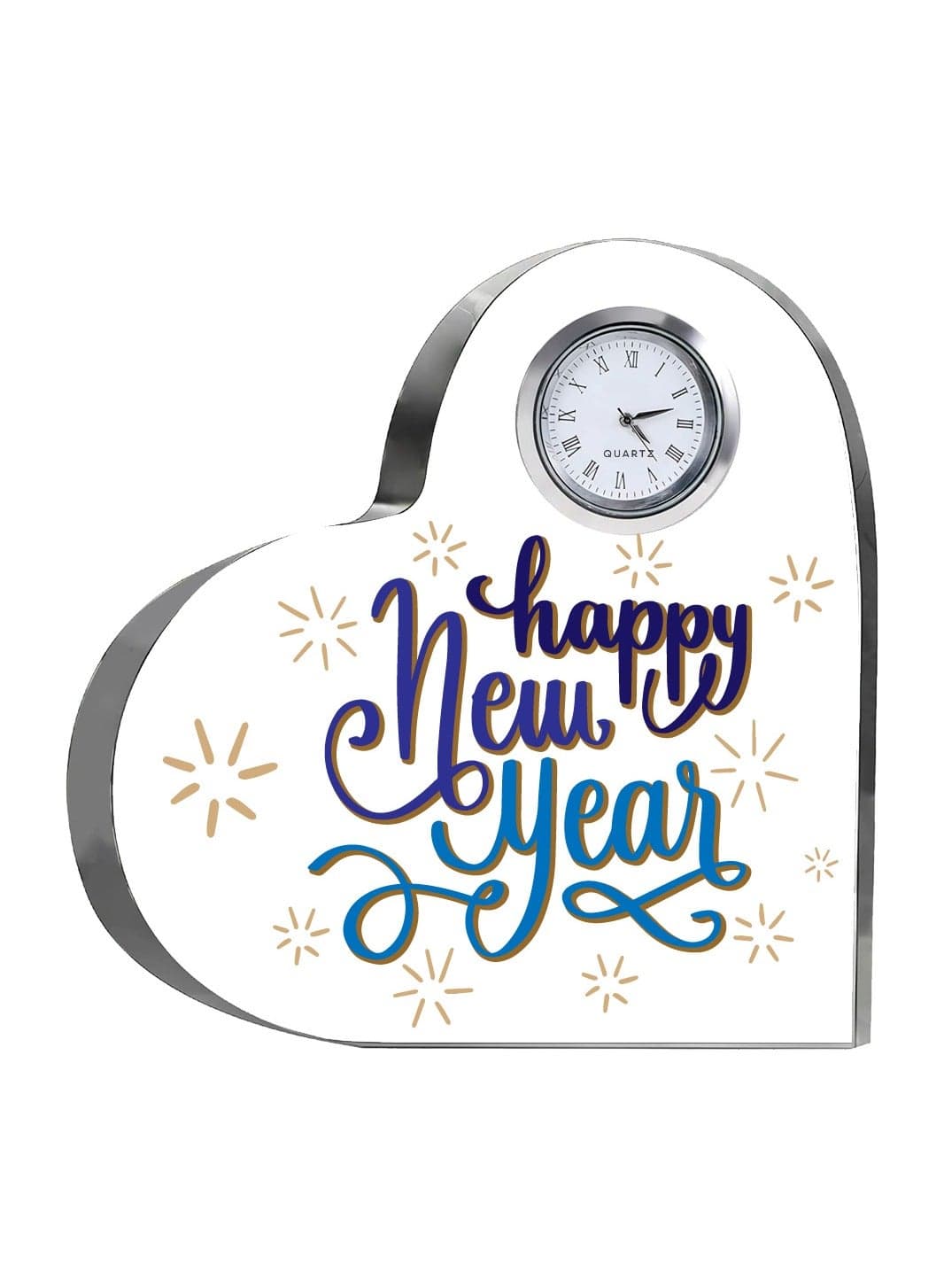 Happy New Year Heart-Shaped Crystal Clock Gift-Thoughtful Presents For New Year Gifts For Your Friends And Family