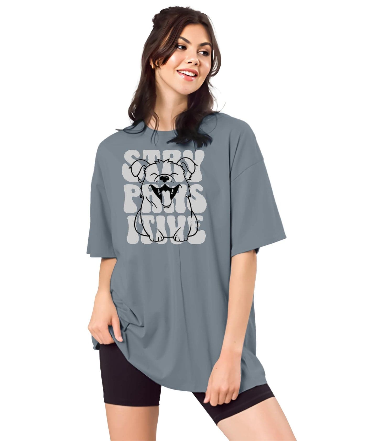 SHODOX® Women’s Cotton Blend Oversized Drop Shoulder Printed T-Shirt | Soft, Breathable & Light Weight | Loose Fit Stylish Top for Girls with Premium Graphic Print
