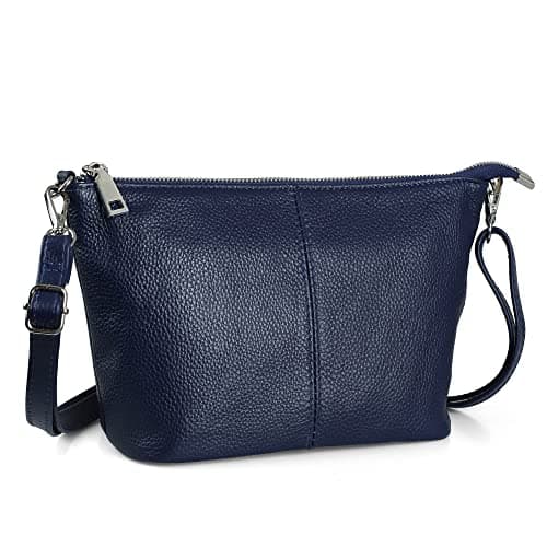 befen Blue Crossbody Bags for Women, Genuine Leather Crossbody Purses Shoulder Handbags for Travel with RFID Card Slots - Medium Navy Blue