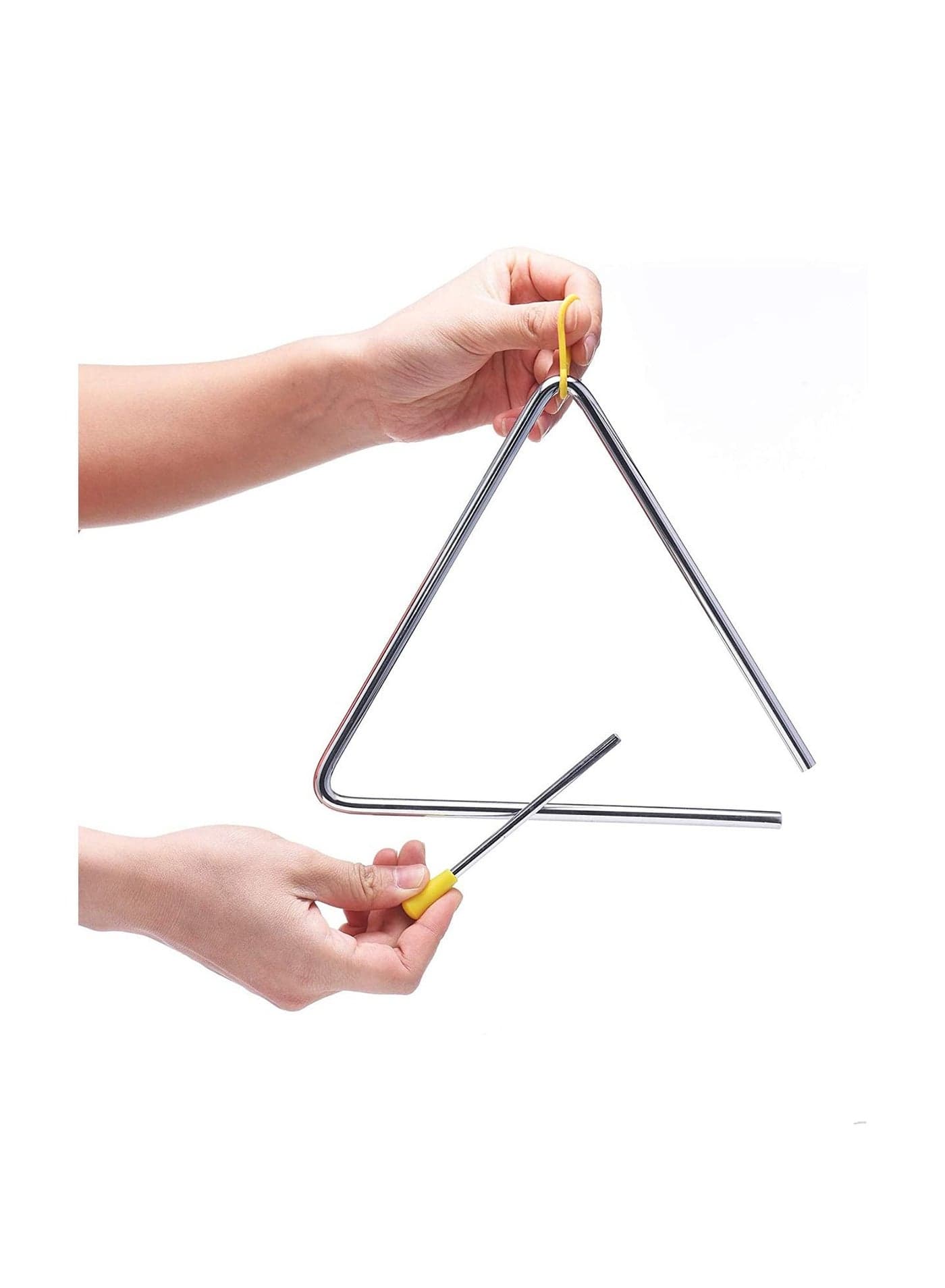 Musical Steel Triangle Percussion Instrument with Striker for Adults Kids Dinner Bell Small Instruments