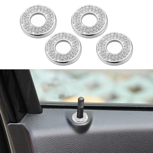 HAOBO 4PCS Bling Car Door Lock Inner Stickers Bling Car Inner Door Lock Sparkle Stickers Rhinestones Pull Rod Bolt Decorations Car Interior Accessories for Mercedes Benz C Class C200L GLC260