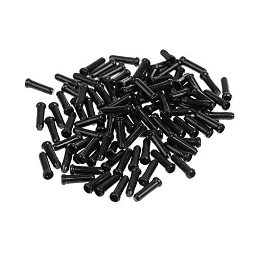 Bike Cable Caps, Black Crimps, Brake Cable End Tips for Road Mountain Bicycle, Pack of 50