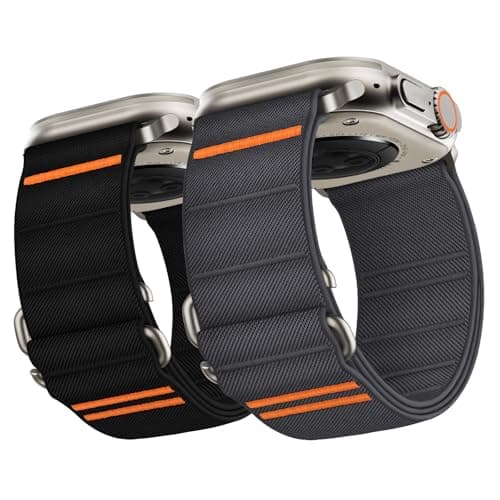 Suitisbest 2 Pack StretchFit Sport Bands Compatible with Apple Watch Ultra Band 49mm 46mm 45mm 44mm 42mm Men, Stretchy Sport Loop Strap for iWatch Series 11 10 9 8 7 6 5 4 3 2 1, SE 3 2 1, Ultra 3 2 1