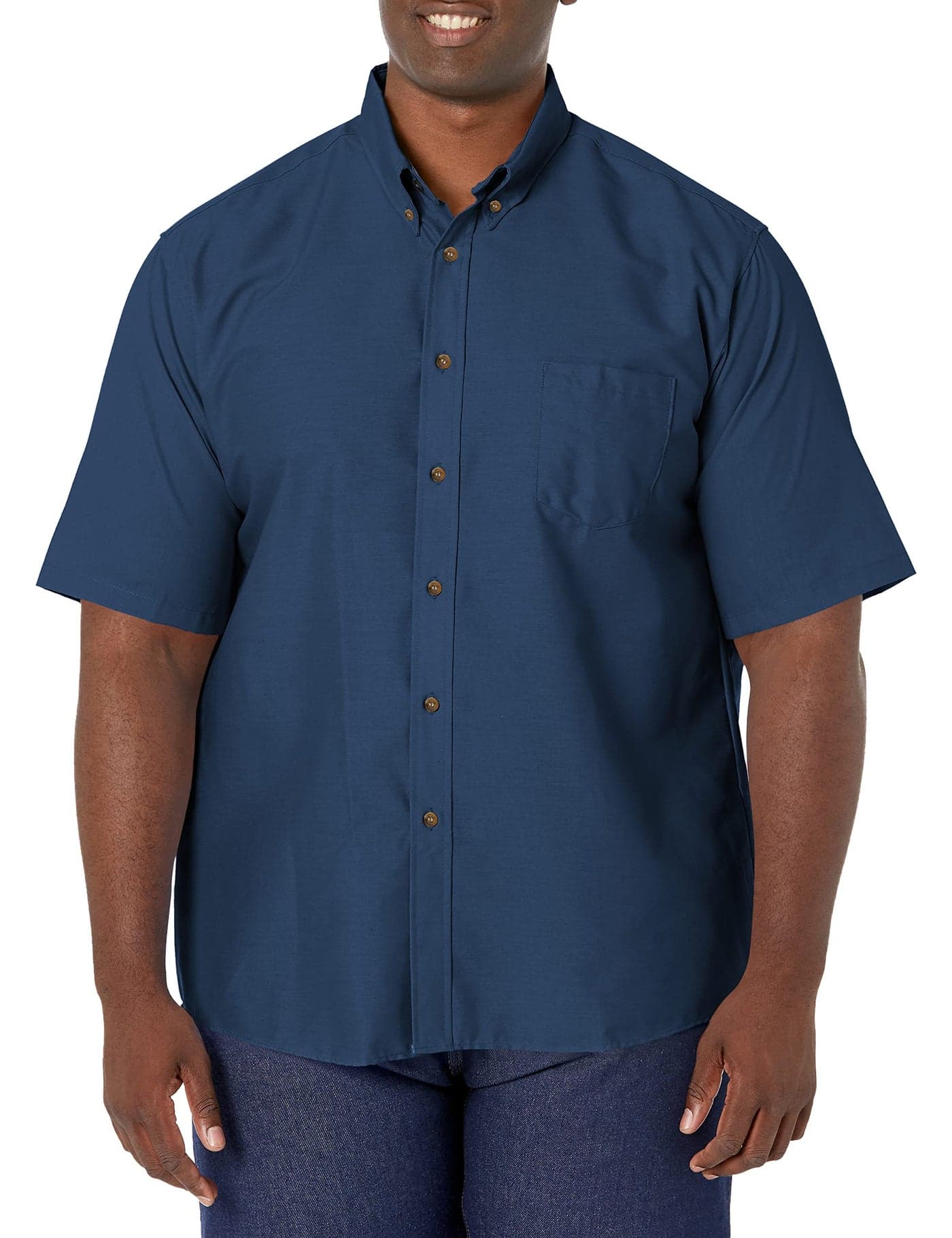 Red Kap Men's RK Poplin Dress Shirt, Navy, SS 3XL