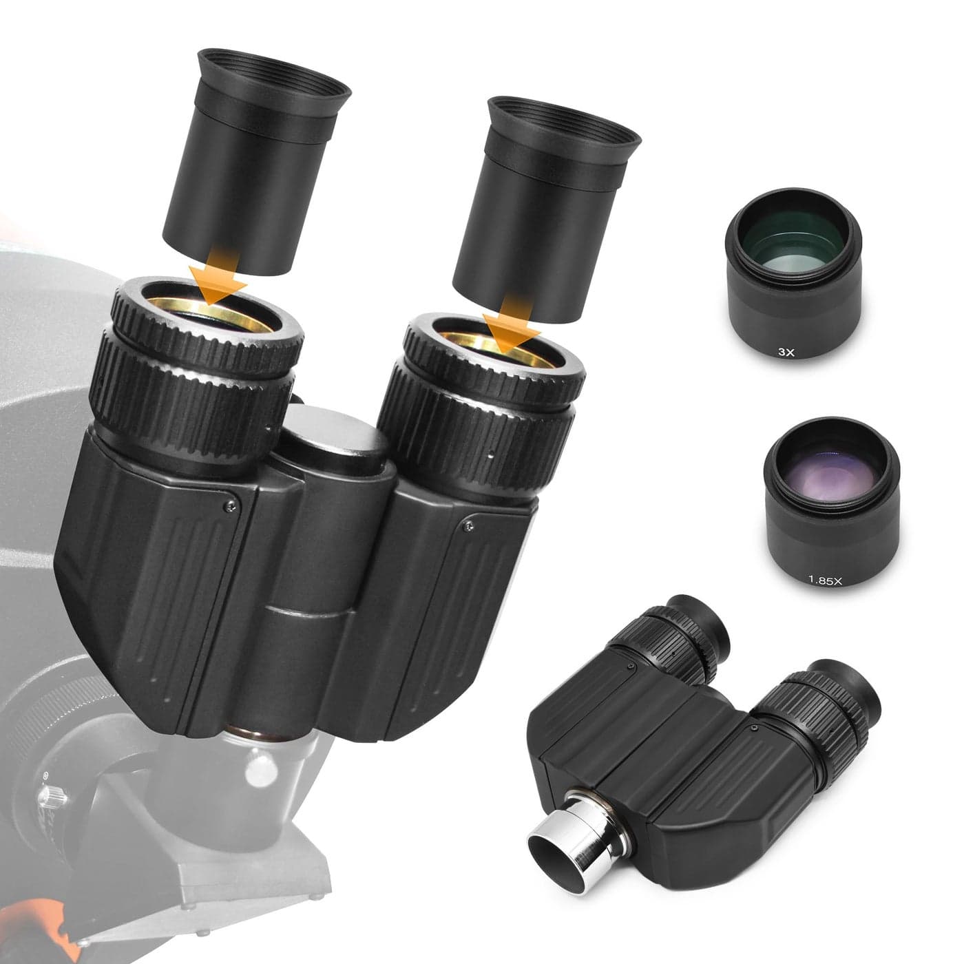 Astromania Stereo Binocular Viewer for Telescopes Featuring an Adapted 125 Barrel and Two 32mm Plossl Eyepieces Almost 3D Observing with Both Eyes and Enhance The Image Contrast