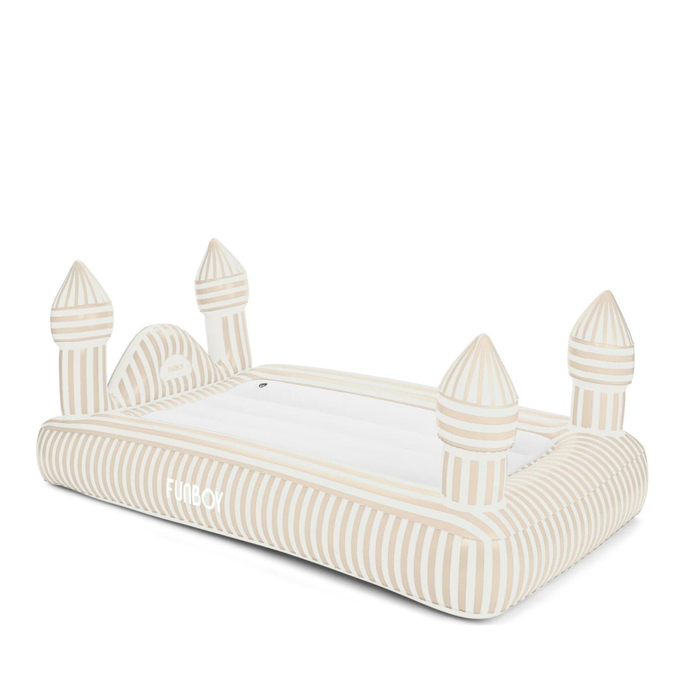 FUNBOY Kids Striped Castle Sleepover Travel Bed Air Mattress Perfect for Sleepovers Includes Carrying Storage Bag Twin
