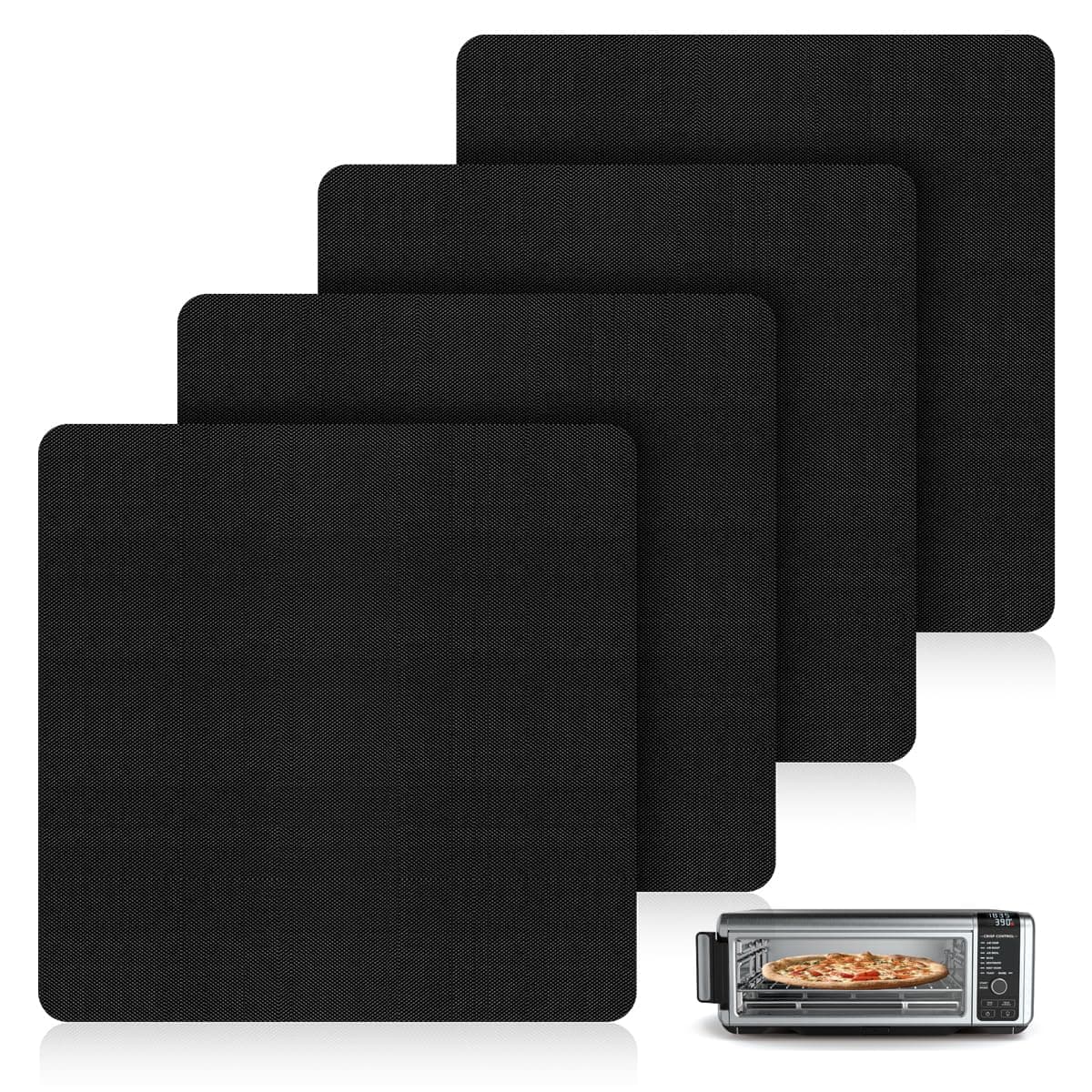 AIEVE Air Fryer Oven Liners 4 Pack Nonstick Mat Baking Compatible with Ninja Foodi SP101 SP201 SP301 Fry Toaster Microwave Bottom of Gas Electric