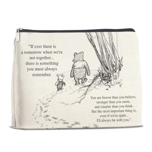 YeleY Encouragement Gifts for Women Girls, Inspirational Pooh Bear Gifts for Friends, Friendship Cosmetic Bag Pooh Bear Zipper Makeup Pouch