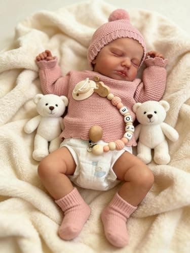 Zero Pam Reborn Baby Dolls Silicone Full Body Girl Loulou 20 Inch Realistic Baby Dolls Girl Full Silicone Babies Real Life Newborn Babys Doll Anatomically Correct Washable Doll for Kids 3