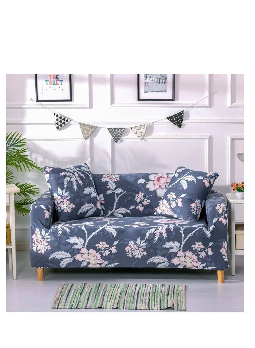 3-Seater Exquisitely Floarl Designed Wrinkle-free Anti-slip 360-degree Full Coverage Sofa Slipcover Length Stretch From 190 To230cm