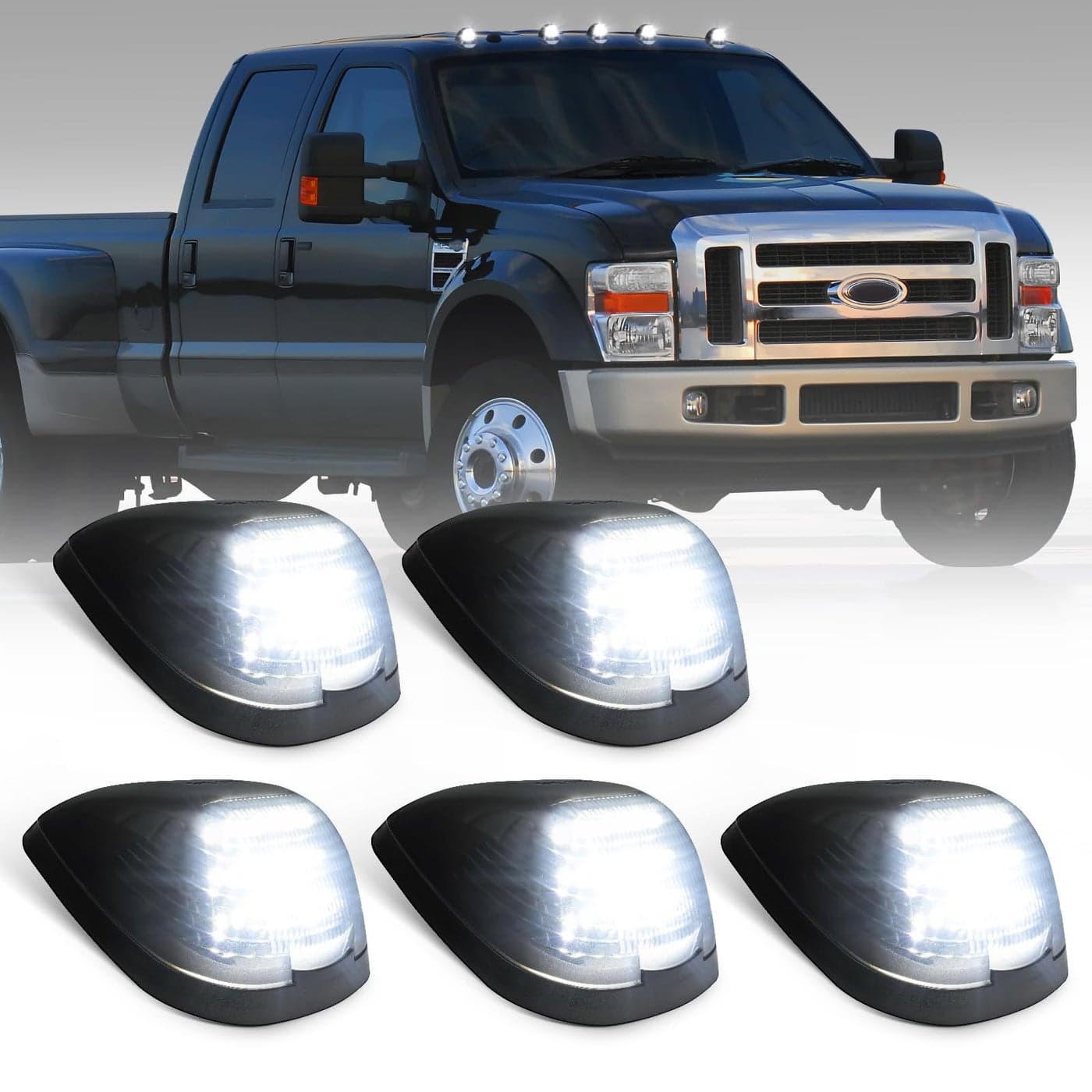 NEIFILES 5PCS LED Cab Roof Marker Lights Compatible with Ford 19992016 F250 F350 F450 F550 F650 F750 E150 E250 E350 E450 Super Duty for Pickup Trucks Roof Running Light