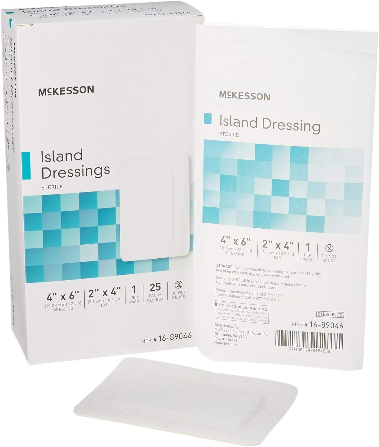 McKesson Island Dressing, Sterile, Polypropylene/Rayon, 4 in x 6 in, 25 Count, 1 Pack