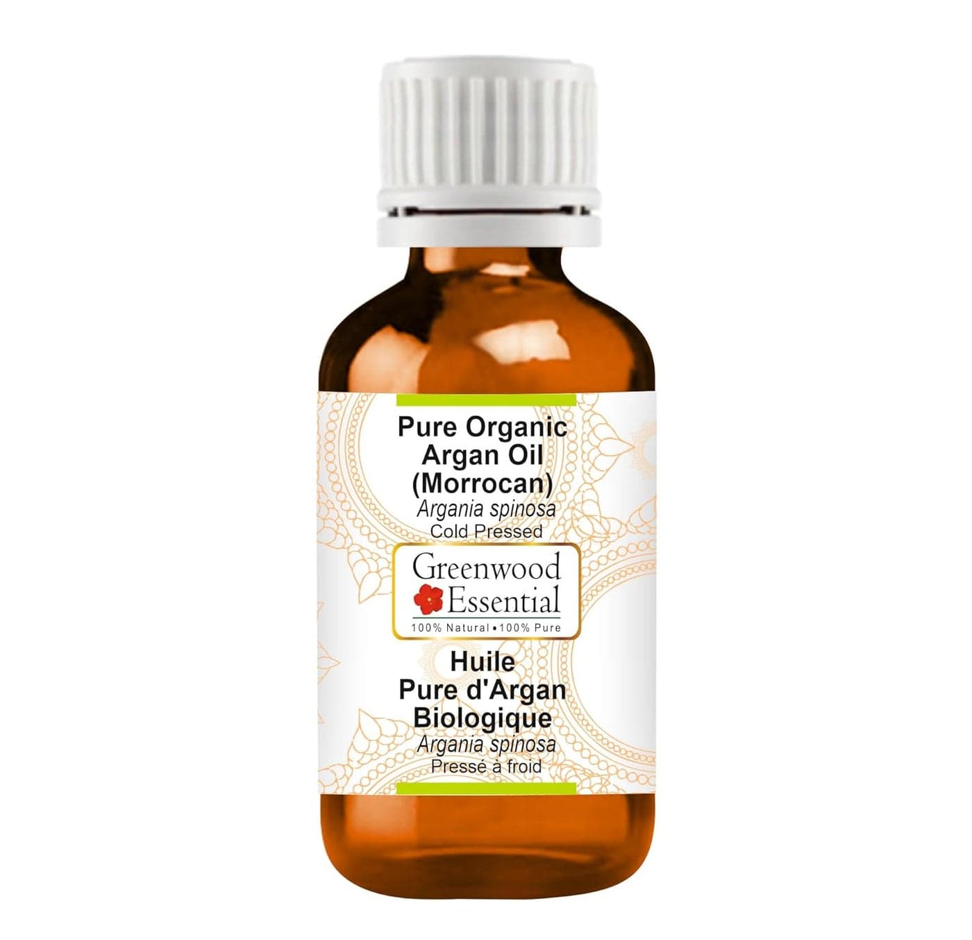 Greenwood Essential Pure Organic Argan Oil Argania spinosa Cold Pressed Natural Undiluted For Diluting Essential Oils For Hair Skin Massage Men Women 50ml