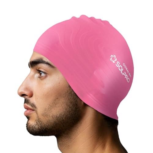 Solpro Coral Bay Unisex Swimming Cap|for Men,Women,Boys,Girls,Athletes,Swimmers|for Training,Competition in Swimming Pool,Water Sport,Beach,Water Park & Activties|One Size Fits All(Pink)