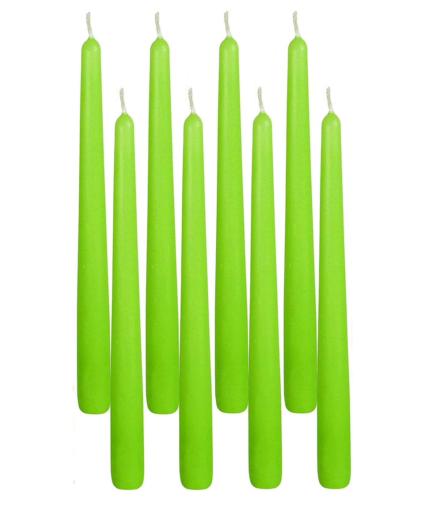 Luces® Smokeless and Dripless Scented Green Taper Stick Candles for Decorations Dinner Table Wedding Birthday Party Home Decor Festival (Pack of 8)