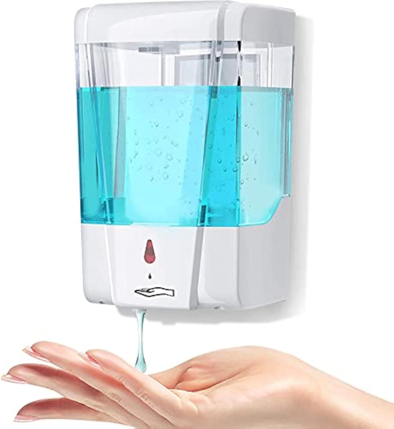 Volo Automatic Hand Sanitizer Dispenser Wall Mounted, Simple Human Touchless Foam Soap Dispenser Liquid,700ml Refillable Sensor Pump Hand Gel Dispensador for Bathroom and Kitchen, White