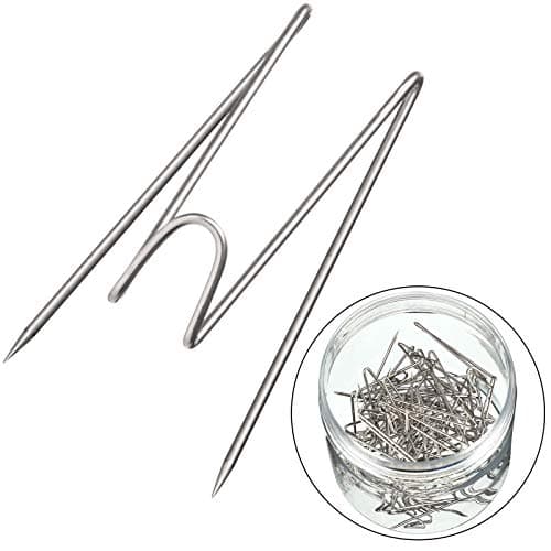 Geyoga Fabric Panel Wall Wire Hooks Cubicle Hooks with Clear Storage Box for Interior Exterior Decor for Picture Home School Office DIY(Silver,36 Pcs)
