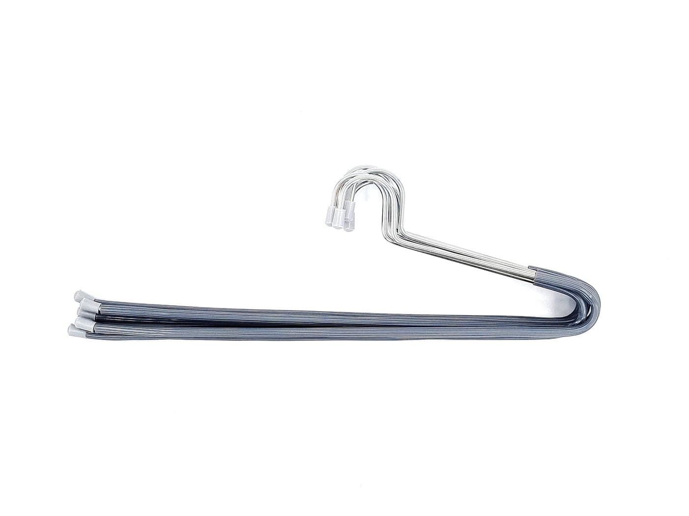 Amenshree 24 Steel Saree Hangers with Grey Virgin PVC Tube Coating for Wardrobe, Usefull for Shirts Pants and Sarees Pack of 24 Pieces, Anti Slip PVC Grey Hangers
