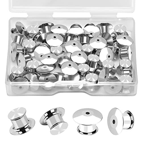 Ceryvop 30 PCS Locking Pin Backs Locking Pin Keepers Clasp Metal Pin Locks Back