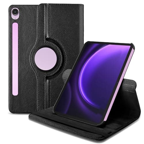 TGK Rotating Cover for Samsung Galaxy Tab S9 FE 10.9 inch Tablet/Tab S10 FE 10.9-Inch 360 Degree Rotating Leather Flip Case (Black)