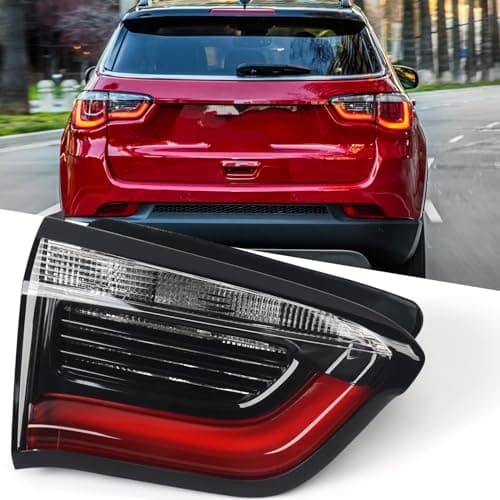 Huray Left Inner Tail Light Fit for Jeep Compass 2017-2021 LH Taillight Tail lamp Brake Lamp Assembly Replacement Accessory Replacement for CH2802117 55112685AB (Driver Side)