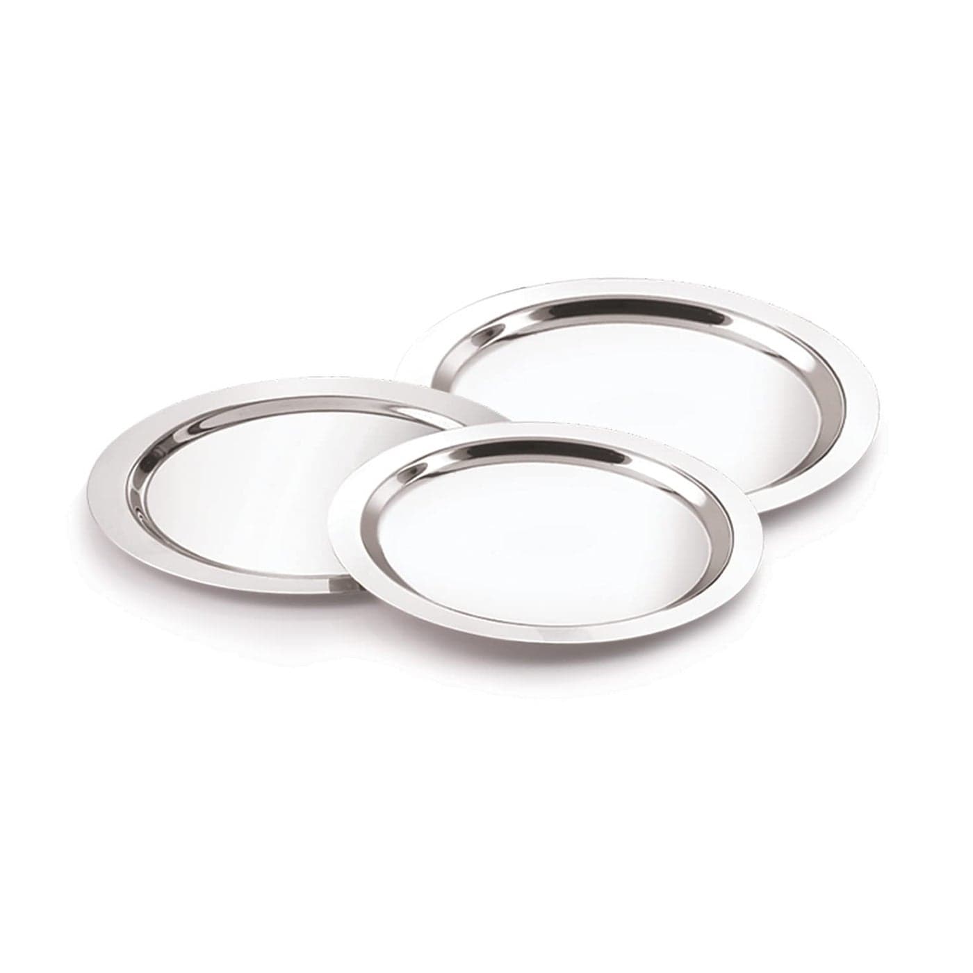 Neelam Stainless Steel 16, 22 Gauge, Tope Cover/Ciba/Lid/Cheeba/Dhakan, 25.5 cm, Set of 3, Multipurpose, Round Steel Lid, Silver