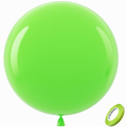 Bezente Lime Green Giant Balloons 36 Inch 8 Pack Jumbo Green balloons Large Round Light Green Latex Balloons for Birthday Bridal Shower Dinosaur Jungle Party Decoration