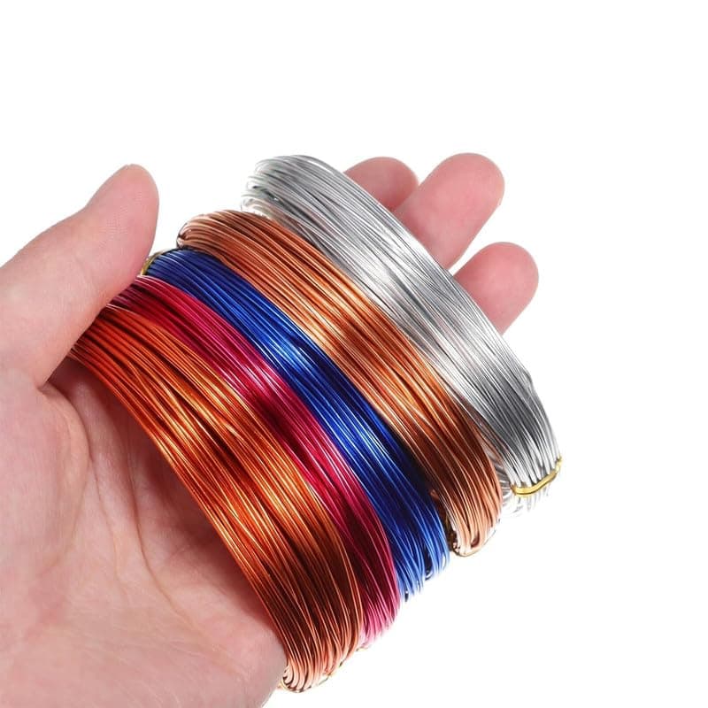 Techmahoday 6 colour Rolls Wire Multi Colored Aluminum Crafts 15mm Flexible Metal for Art Colored Jewelry Beading Wire for Jewelry Making 100ft
