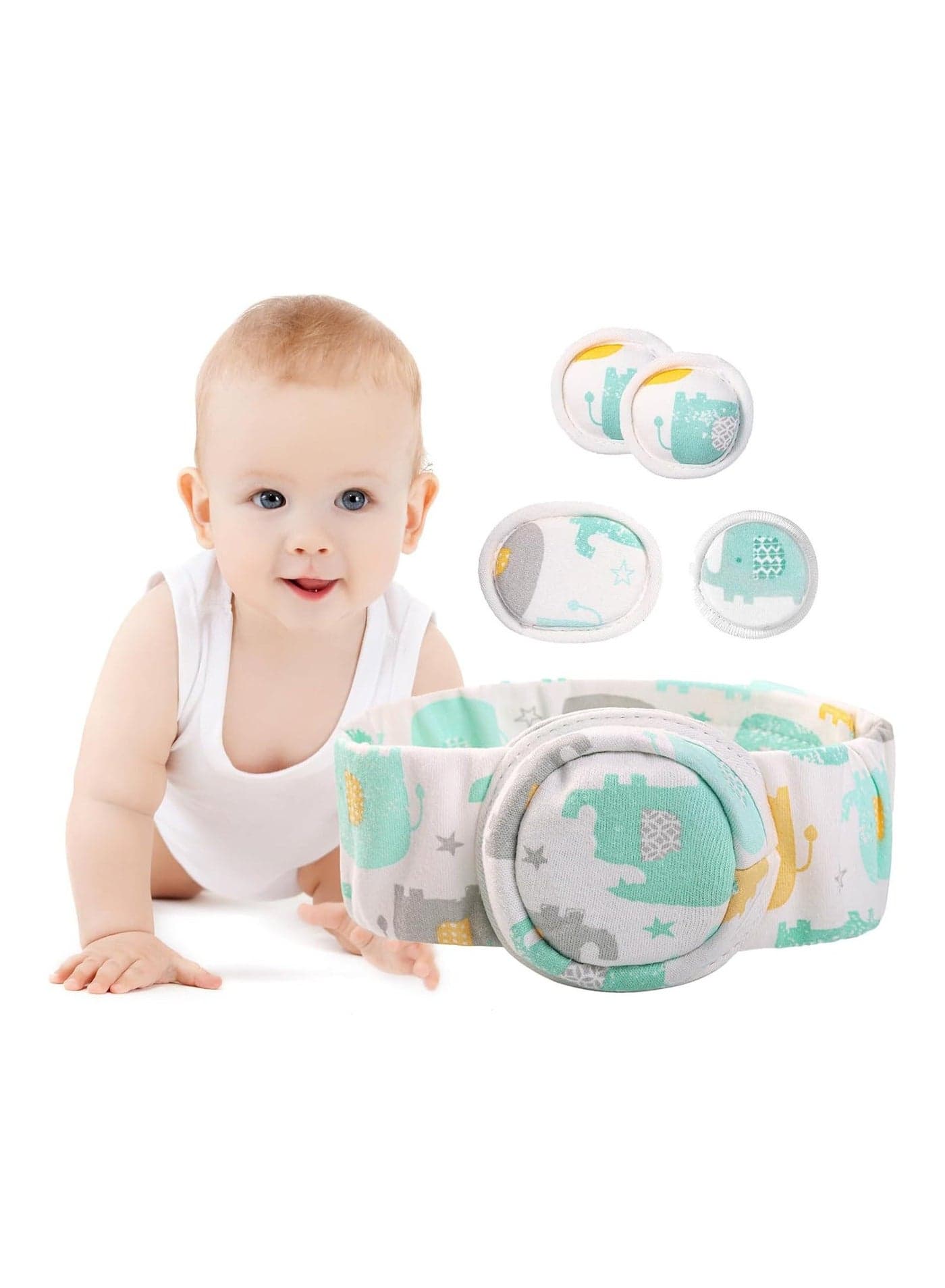 Hernia Belt for Baby, Umbilical with Convex Covered Compression Pads, Breathable Baby Belly Band, Adjustable Newborn Support Band Wrap 4 Packs, Babies Under 6.5kg