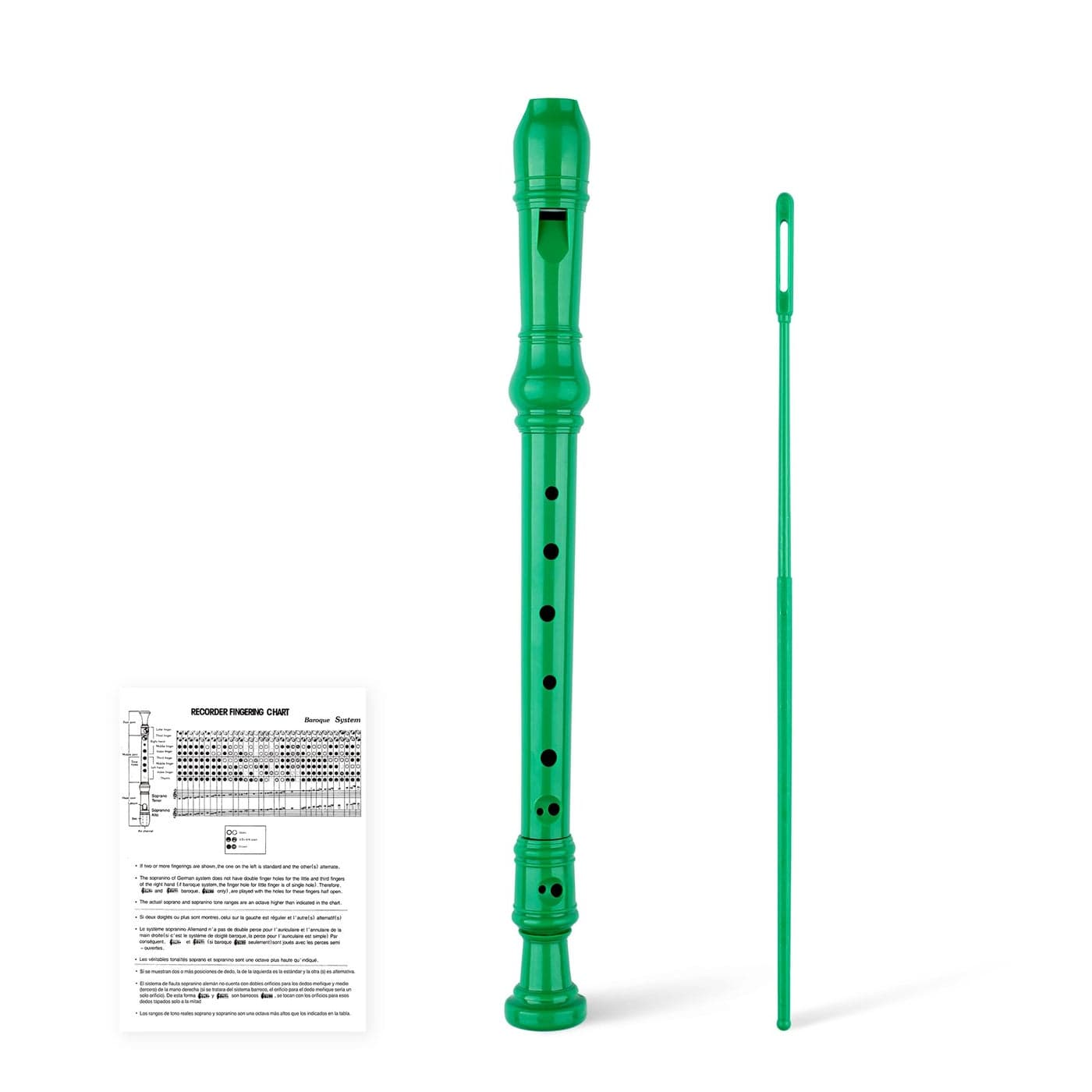 YONTY 8-Hole Soprano Descant Recorder Baroque Style Kids Music Flute with Cleaning Rod & Case Bag for School Student Home Entertainment - Royal Blue