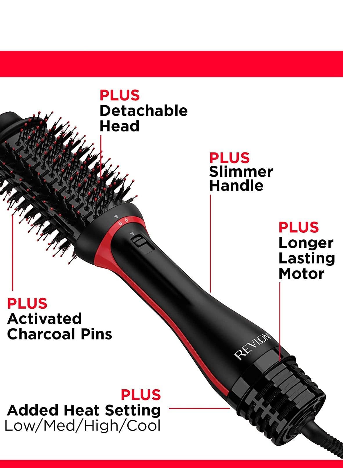 Round brush dryer and styler round brush detachable head smooth and make hair shinier