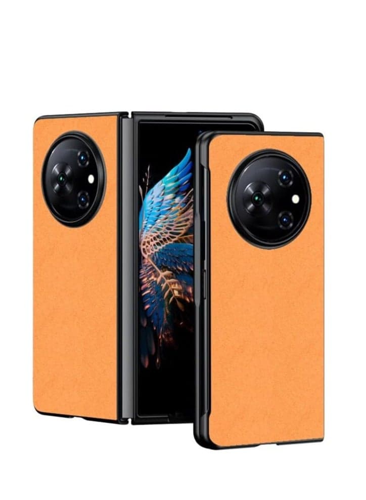 Compatible with Tecno Phantom V Fold 5G Protective Shockproof Capa Case Ultra Thin Carbon Fiber Texture Leather Phone Cover for Phantom V Fold