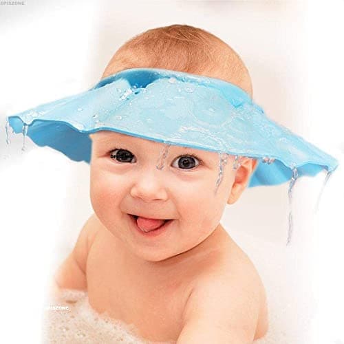 DPISZONE Baby Shower Cap Blue Color New Born Baby Shower Cap Bathing Baby Shower Cap Baby Shower Cap Newborn Baby Shower Cap Little Baby Baby Shower Cap for 1-3 Years