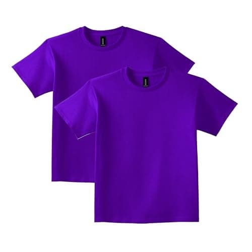 Gildan unisex child Ultra Cotton Youth T-shirt, 2-pack T Shirt, Purple, Medium US